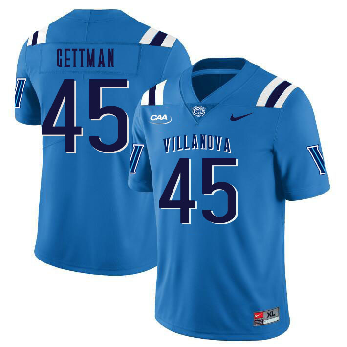 Men #45 Ethan Gettman Villanova Wildcats College Football Jerseys Stitched Sale-Light Blue